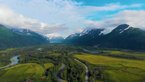 4K-Video-of-Portage-Glacier-Mountains-in-Girdwood,-Alaska-at-200x-Speed