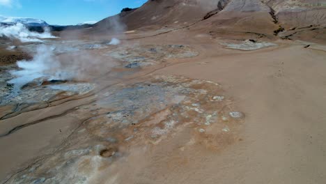 Hot-spring-and-Steam-vent-drone-from-Iceland-Volcanic-area