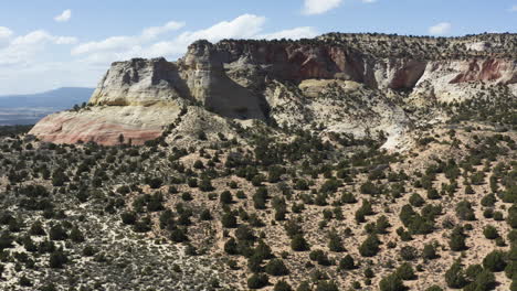 Rock-Land-Formations-in-Southwest-Desert-Scenery-near-Moab,-Utah---Aerial