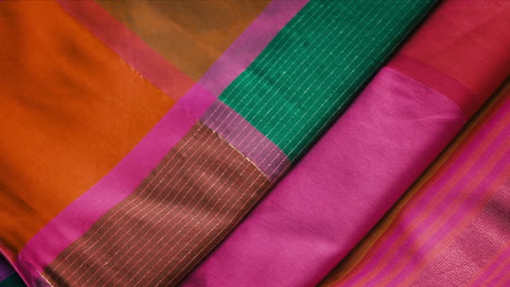 Closeup-Of-Madder-Dyed-Organic-Textiles,-Traditional-To-Culture-In-Pakistan-And-India