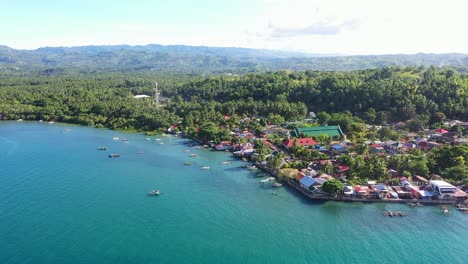 Scenic-View-Of-Fishing-Village-In-Southern-Leyte---Aerial-shot