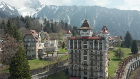 Aerial-orbit-of-beautiful-Swiss-Hotel-Management-School-in-the-hills-of-Switzerland