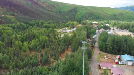 4K-Drone-Video-of-Property-at-Chena-Hot-Springs-Resort-near-Fairbanks,-Alaska