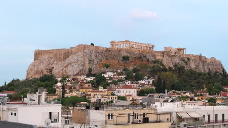 Statische-Aufnahme-Der-Akropolis-Und-Umgebung.-Griechenland