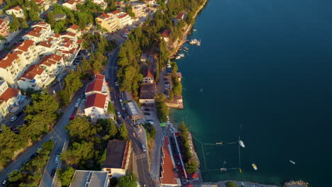 Cityscape-Of-Neum-City---Colorful-Summer-Seascape-Of-Adriatic-Sea,-Bosnia-and-Herzegovina---aerial-static