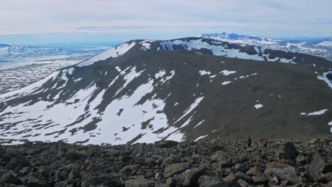 Alpine-Mountain-Range-Of-Scandinavian-From-The-Viewpoint-Of-Helagsfjallet-In-Sweden