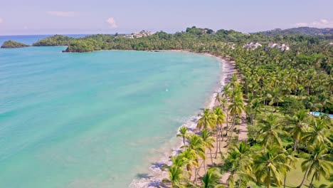 Panoramic-view-of-Playa-Bonita-coastline-at-Las-Terrenas-in-Dominican-Republic