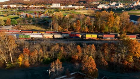 Eisenbahn-Containerwagen-Auf-Der-Strecke-Verzögert