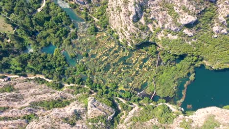 TOP-Aerial-view-over-Krka-River-in-summer