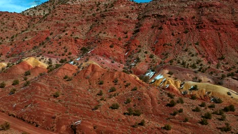 Luftaufnahme-Von-Orangefarbenen-Und-Gelben-Felsformationen-In-Den-Vermillion-Cliffs-Utah-Außerhalb-Von-Kanab