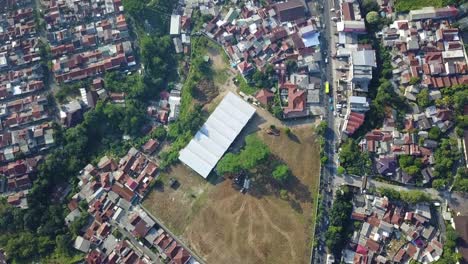 Geschäftsprojekt-Wohnsiedlung-Grundstück-Verkehr-Vogelperspektive-Drohne-Erschossen-Bogor-Indonesien