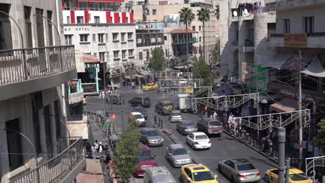 Busy-Daily-Traffic-on-Streets-of-Amman,-Jordan
