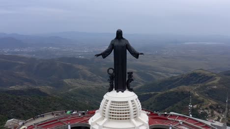 Aerial:-Cristo-Rey-In-Silao,-Guanajuato,-Mexico,-Drone-View