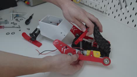 Disassembling-Small-Remote-Controlled-Snowmobile-Toy