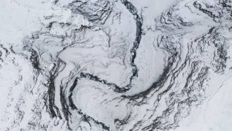 Schneebedeckte-Schlucht-Von-Kota-Rgil-In-Island---Luftaufnahme