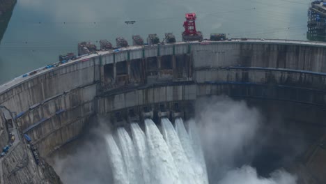 Drone-footage-of-a-super-large-dam-releasing-water-Baihetan