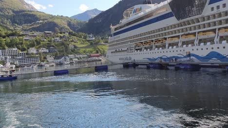 AIDA-Cruising-ship-on-the-waters-of-the-Geiranger-Fjord-in-Norway