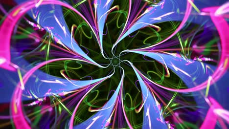 Abstract-floral-fractal-Kaleidoscope---violet-daisy-dream---seamless-looping-music-vj-colorful-chaotic-streaming-backdrop-art