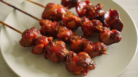 grilled-chicken-gizzard-skewer-yakitori-serve-in-izakaya-style---Asian-food-style