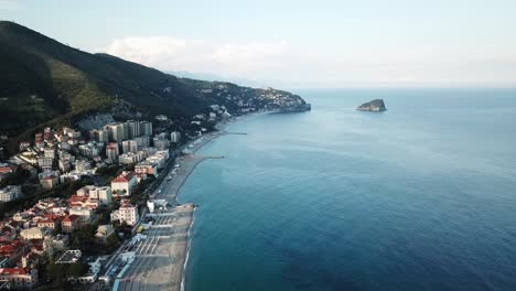 View-of-the-shore-of-genoa,-italy,-mediterranean-sea