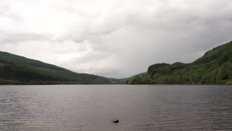Calming-Forested-Scottish-Loch-Scene-on-a-Cloudy-Day