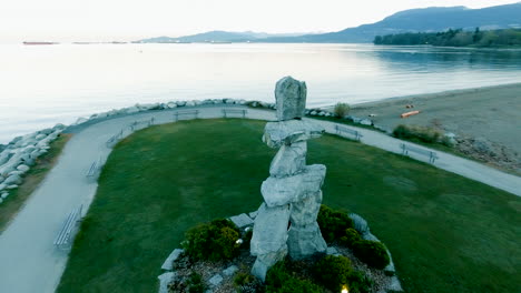 Vancouver's-Totem-in-English-Bay-at-Sunrise
