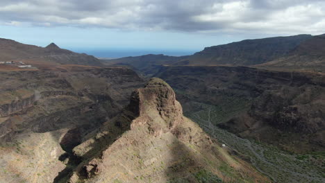 Ansite-Festung,-Luftaufnahme-Des-Berges-In-Der-Nähe-Der-Ansite-Festung-Auf-Der-Insel-Gran-Canaria
