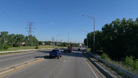 Pov-Traveling-in-Illinois-State-Tollway-roads-and-streets-in-Chicago