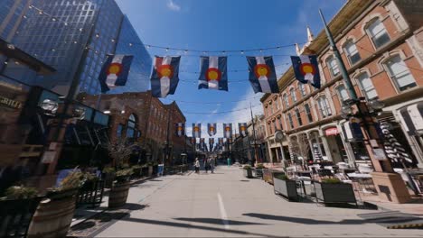 Denver-Colorado-Downtown-Flags-Hanging-From-Street