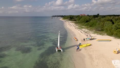 Aerial-footage-of-the-Cozumel,-Mexico.-Ocean-view