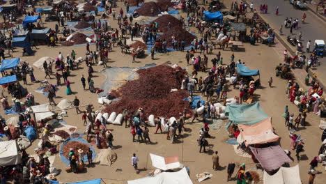 Alaba-Kulito-Town-Paprika-Market-With-Heap-Of-Sun-dried-Chili-Peppers-In-Ethiopia