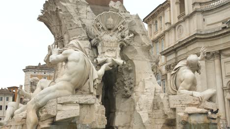 Allegories-Of-The-Fontana-dei-Quattro-Fiumi-In-the-Piazza-Navona-in-Rome,-Italy