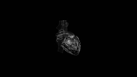 Corazón-3d-En-Estilo-De-Estructura-Metálica-De-Holograma