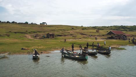 View-of-a-fishing-village-in-Lake-Albert-Uganda