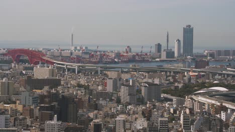 Ozaka,-Japan.-Aerial-Shot-Of-Central-Buildings-District