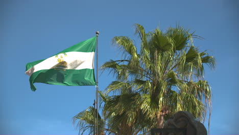 Andalusian-flag-is-swaying-in-the-wind-in-super-slow-motion