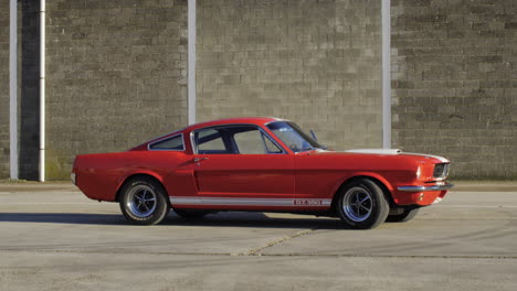 Amazing-American-old-timer-Ford-Mustang-Fastback-shot-in-front-of-a-brick-wall