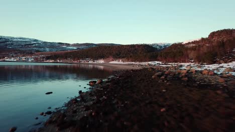 Drone-footage-over-beach-and-arctic-sea