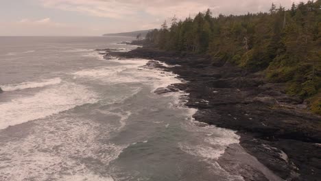 Drone-shot-Vancouver-Island-west-coast-shoreline-at-Port-Renfrew