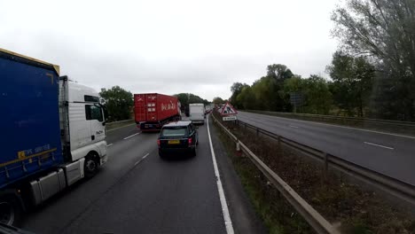 Time-lapse-from-a-HGV-window-from-the-A14-M11-junction-to-the-M25-motorway-in-London,-UK