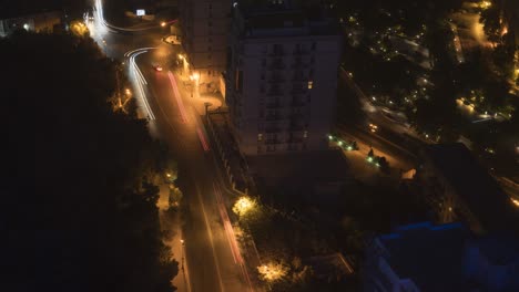 Zeitraffer-Von-Baku-In-Aserbaidschan-Bei-Nacht-Von-Einem-Sehr-Hohen-Standpunkt-Aus