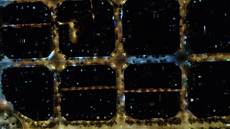 Zenital-view-of-square-blocks-in-Barcelona,-Spain
