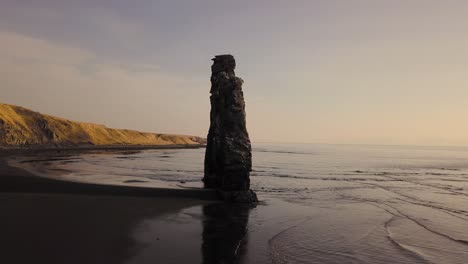 Drone-shots-of-Hvitserkur-rock-in-Iceland