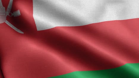 Closeup-waving-loop-4k-National-Flag-of-Oman