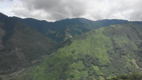 4k-Aerial-backward-Dolly-Reveal-shot-of-one-of-the-largest-village-Tuensang-of-Nagaland,-India