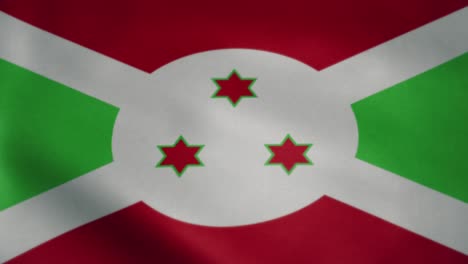 Bandera-De-Burundi,-Ondeando-En-Cámara-Lenta