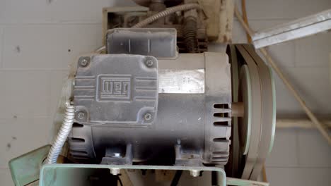 close-up-of-air-compressor-running.Static-shot