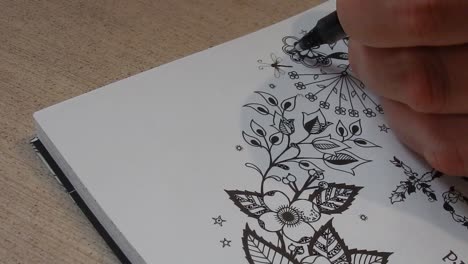 Dibujo-A-Mano-Líneas-Ansiedad-Gráfico-Flor-Arte-Diseño-Libro-Ilustración