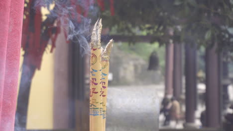 Close-up-of-incense-in-the-temple