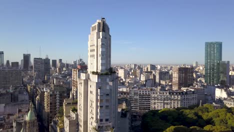 Aerial-shot-of-Kavanagh-building-and-Retiro-district-skyline-in-Buenos-Aires
